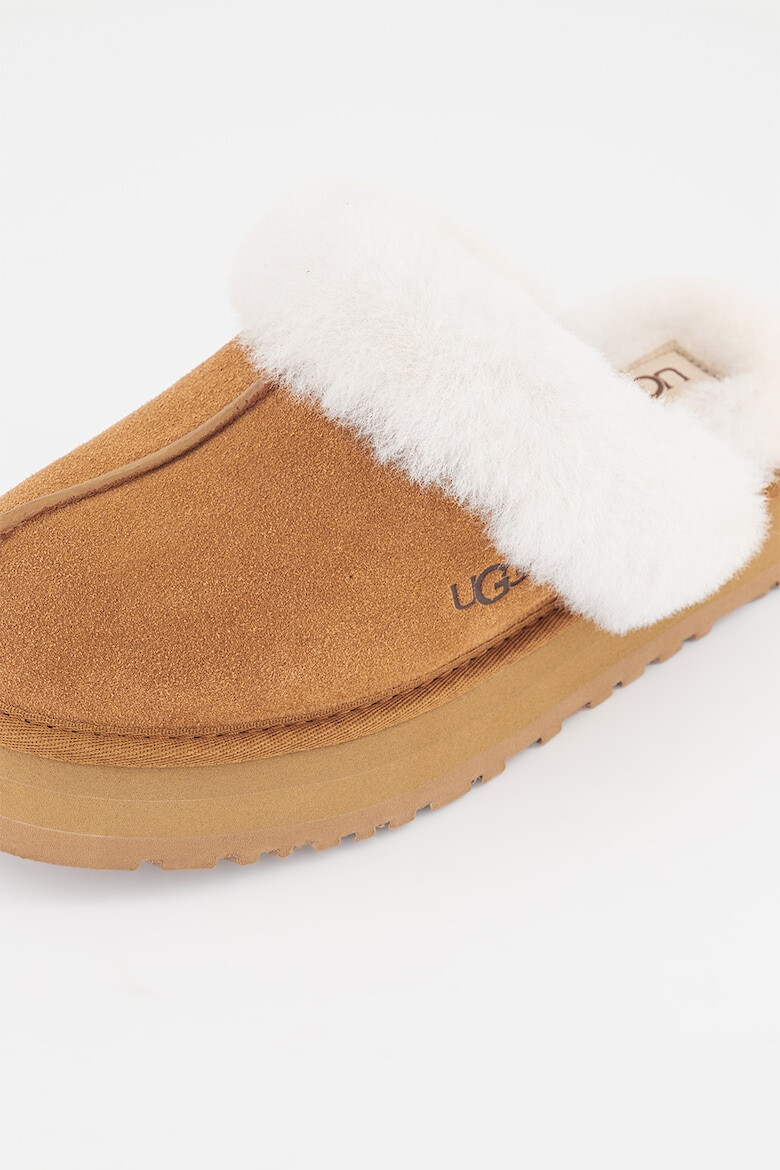 UGG Papuci de casa din piele intoarsa cu captuseala din lana Disquette - Pled.ro