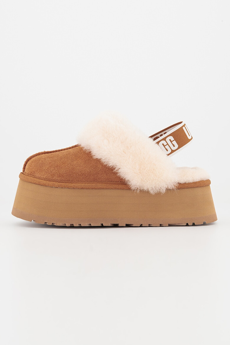 UGG Saboti slingback flatform din piele intoarsa Funkette - Pled.ro