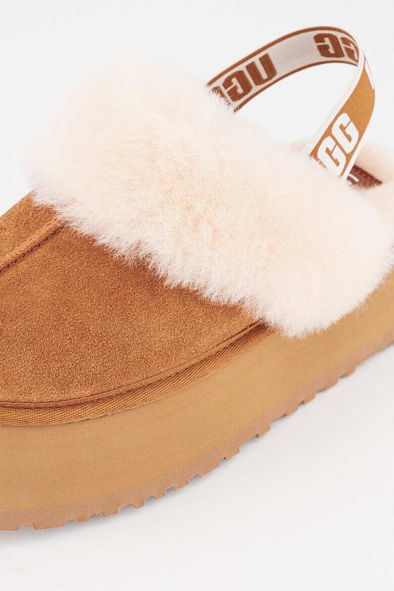 UGG Saboti slingback flatform din piele intoarsa Funkette - Pled.ro