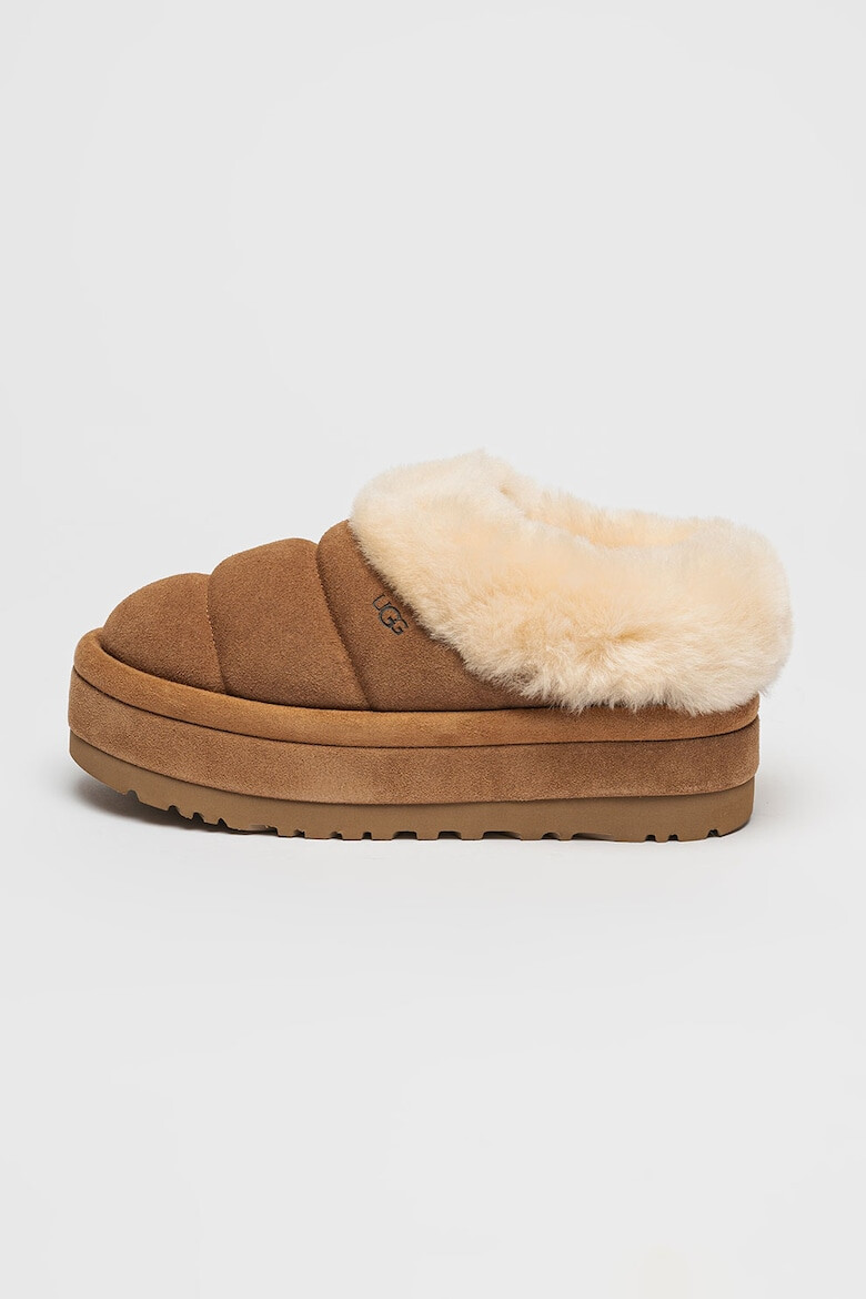 UGG Papuci de piele intoarsa cu platforma si garnituri de blana Tazzlita - Pled.ro