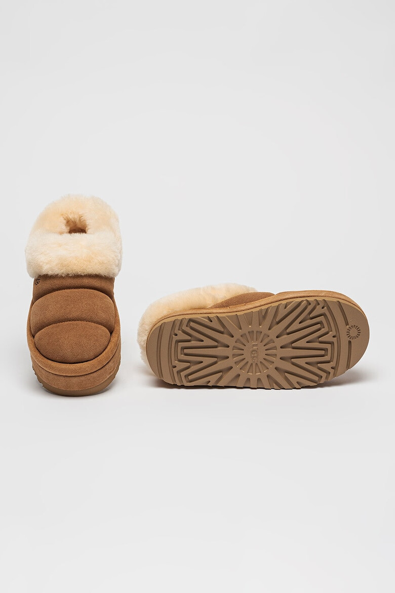 UGG Papuci de piele intoarsa cu platforma si garnituri de blana Tazzlita - Pled.ro