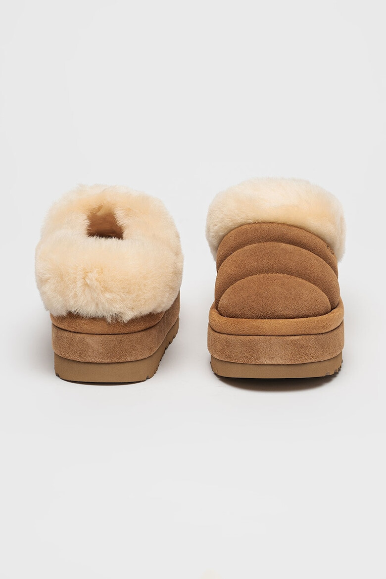 UGG Papuci de piele intoarsa cu platforma si garnituri de blana Tazzlita - Pled.ro