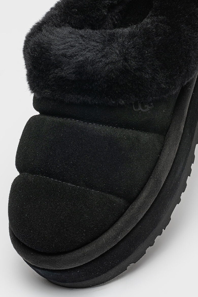 UGG Papuci de piele intoarsa cu platforma si garnituri de blana Tazzlita - Pled.ro