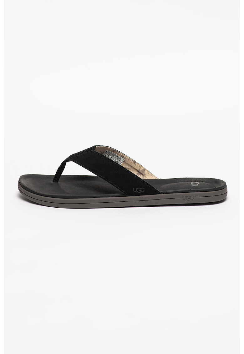 UGG Papuci flip flop de piele intoarsa cu logo Brookside - Pled.ro