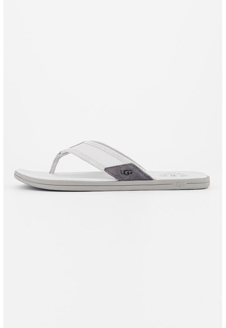 UGG Papuci flip-flop de piele intoarsa si piele - Pled.ro