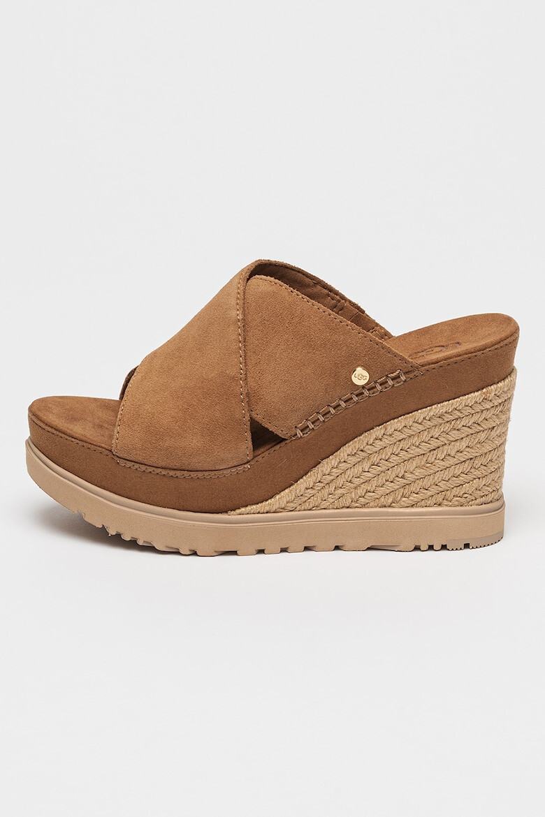 UGG Papuci wedge de piele intoarsa Abbot - Pled.ro