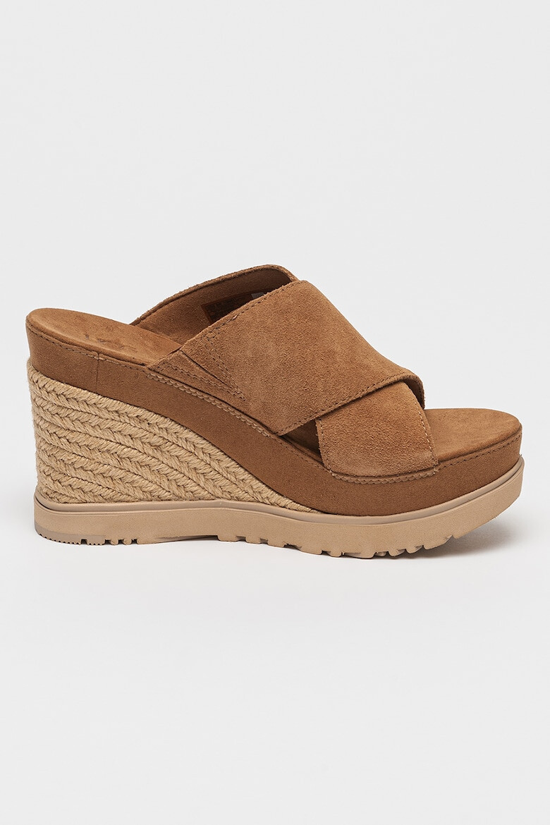 UGG Papuci wedge de piele intoarsa Abbot - Pled.ro