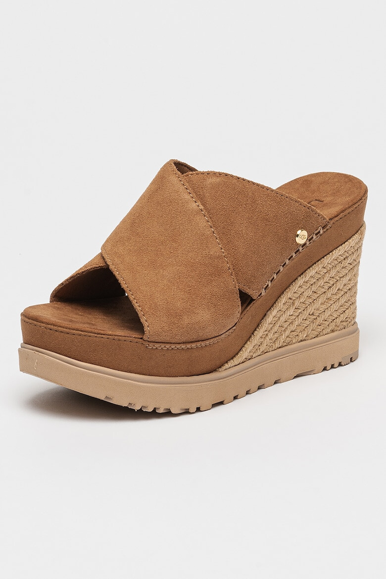 UGG Papuci wedge de piele intoarsa Abbot - Pled.ro