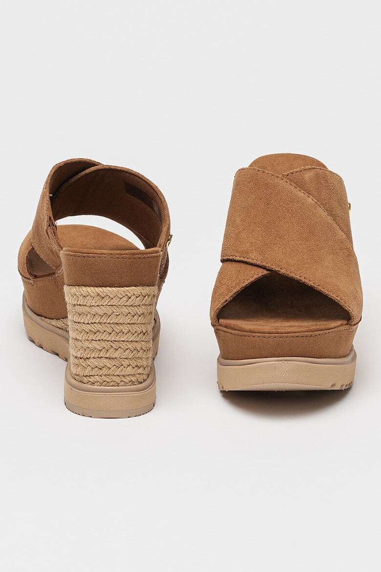 UGG Papuci wedge de piele intoarsa Abbot - Pled.ro