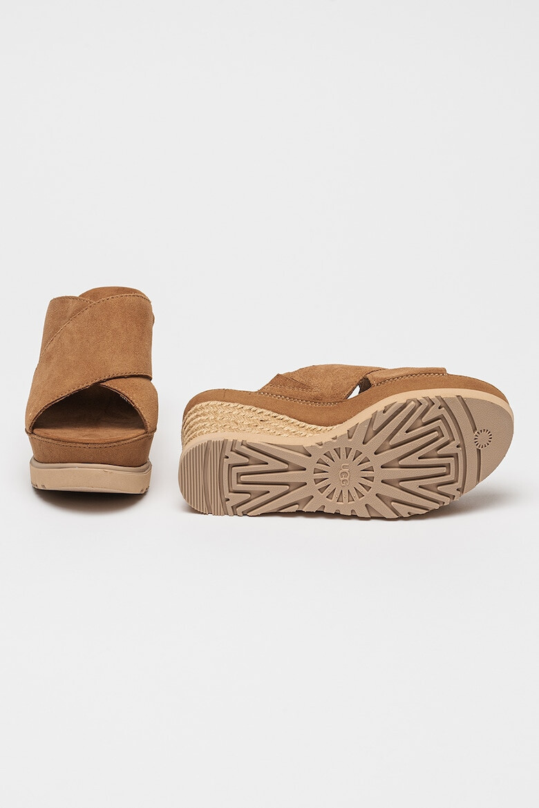 UGG Papuci wedge de piele intoarsa Abbot - Pled.ro