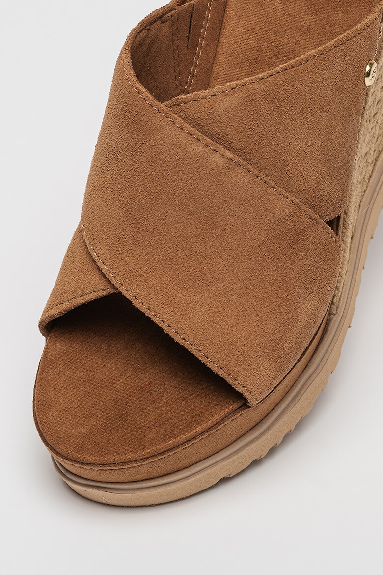 UGG Papuci wedge de piele intoarsa Abbot - Pled.ro