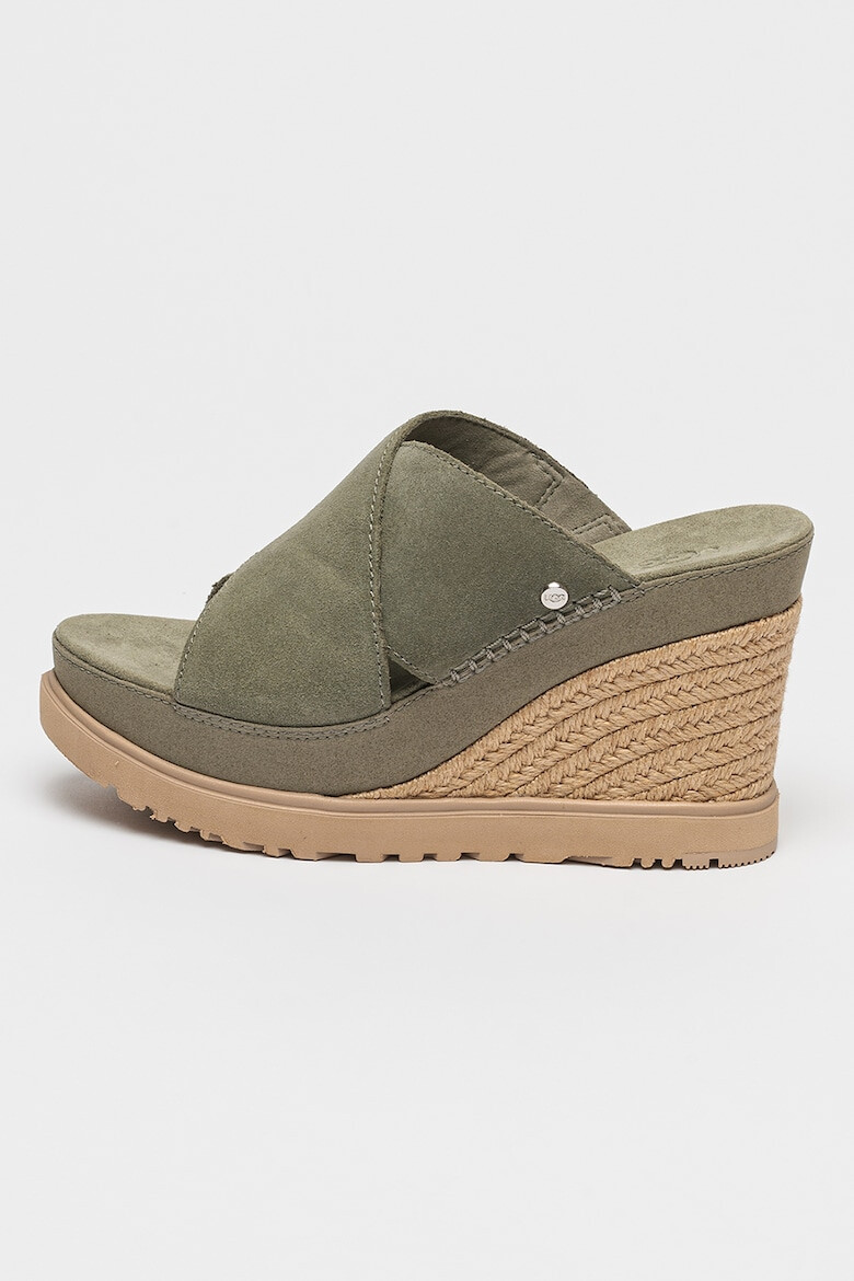 UGG Papuci wedge de piele intoarsa Abbot - Pled.ro