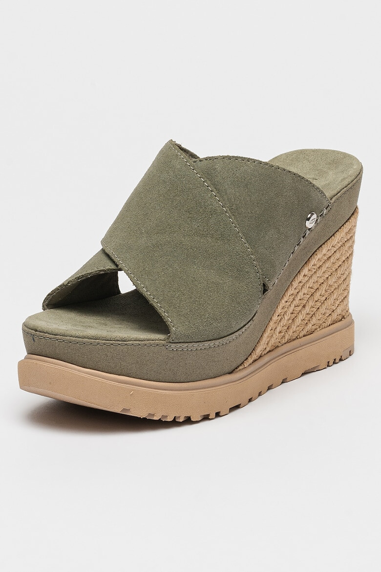 UGG Papuci wedge de piele intoarsa Abbot - Pled.ro