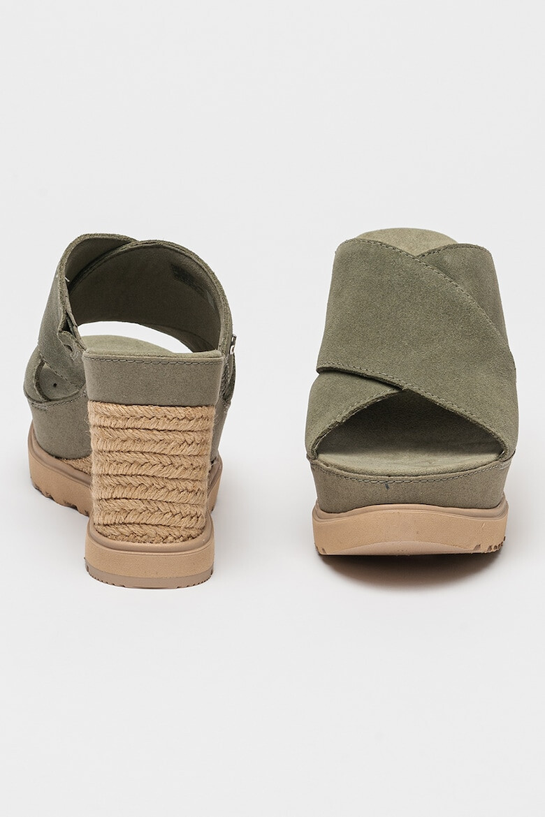 UGG Papuci wedge de piele intoarsa Abbot - Pled.ro