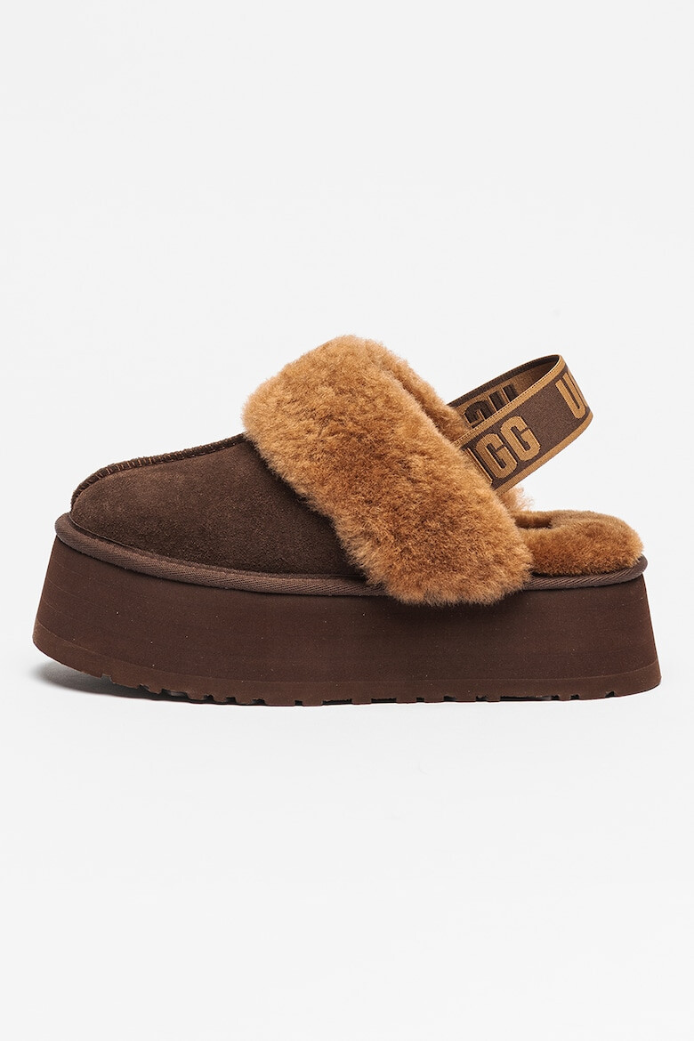 UGG Saboti slingback flatform din piele intoarsa Funkette - Pled.ro