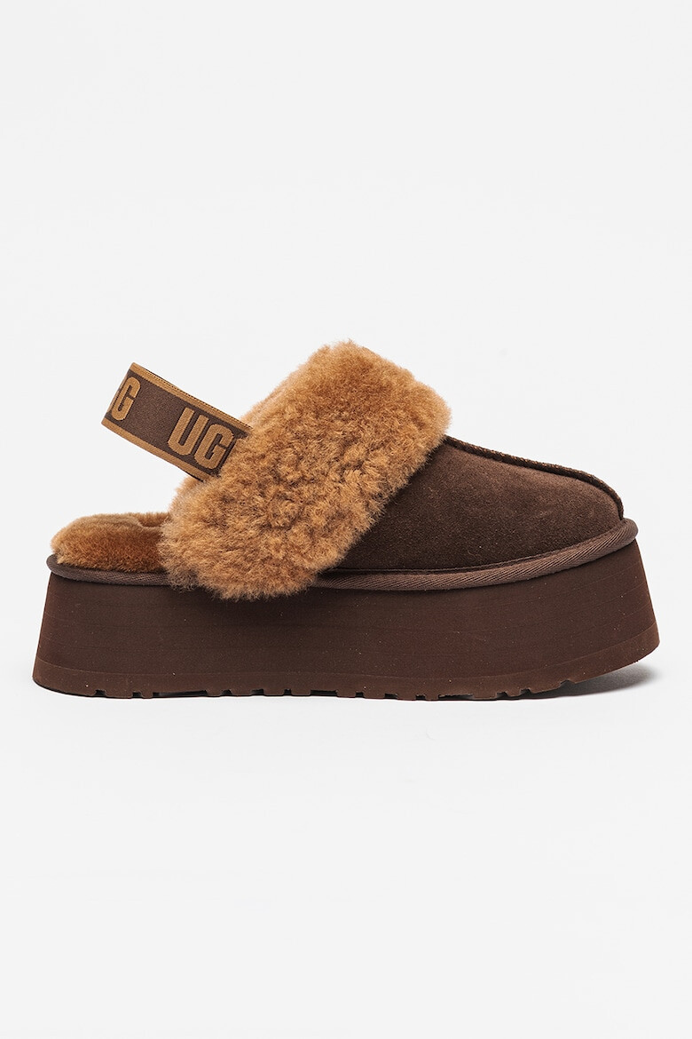 UGG Saboti slingback flatform din piele intoarsa Funkette - Pled.ro