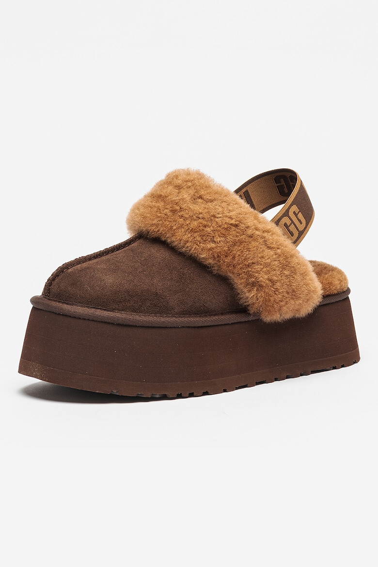 UGG Saboti slingback flatform din piele intoarsa Funkette - Pled.ro