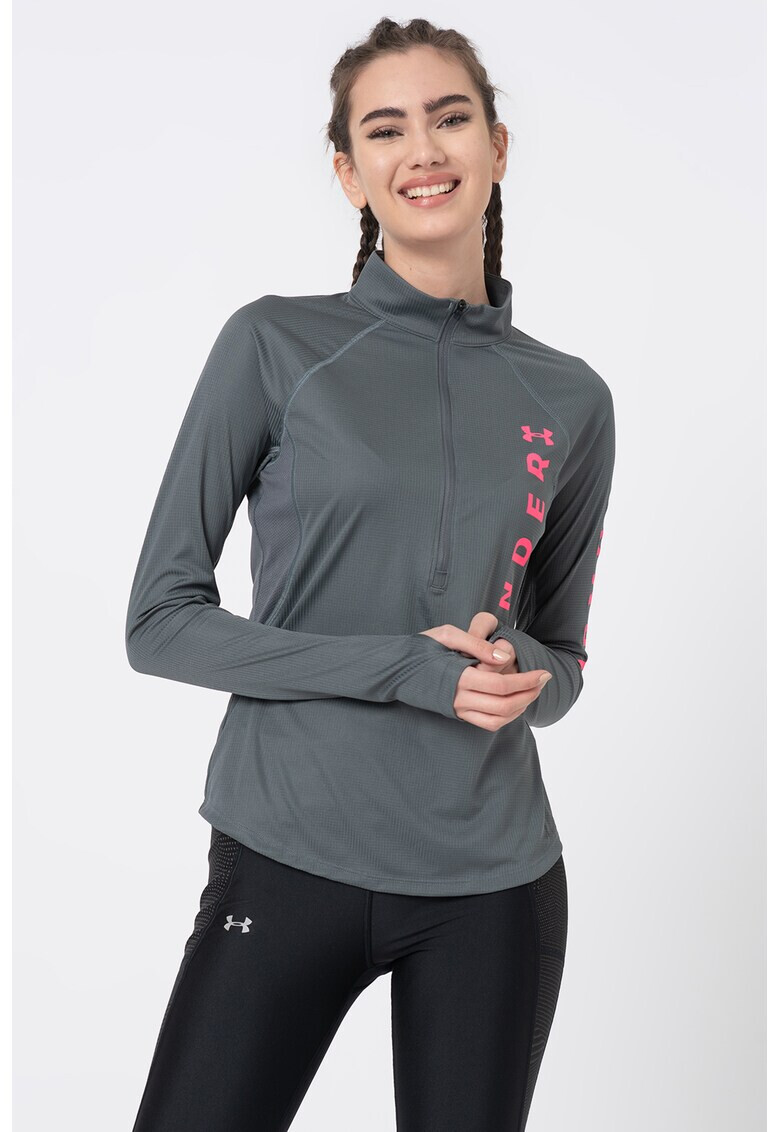 Under Armour Bluza cambrata cu fermoar pentru fitness - Pled.ro