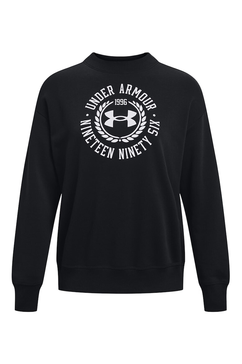 Under Armour Bluza sport cu decolteu la baza gatului si model grafic pentru antrenament Rival Fleece Crest - Pled.ro