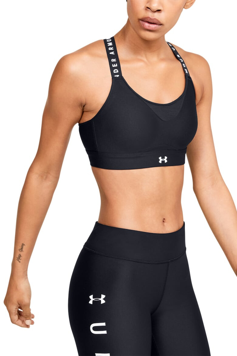 Under Armour Bustiera cu suport ridicat si bretele incrucisate pe spate pentru fitness Infinity - Pled.ro