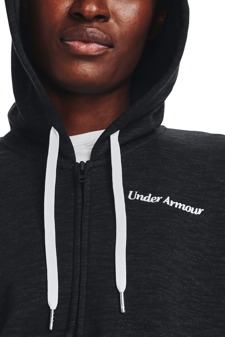 Under Armour Hanorac cu fermoar si logo brodat pentru antrenament Essential Script - Pled.ro