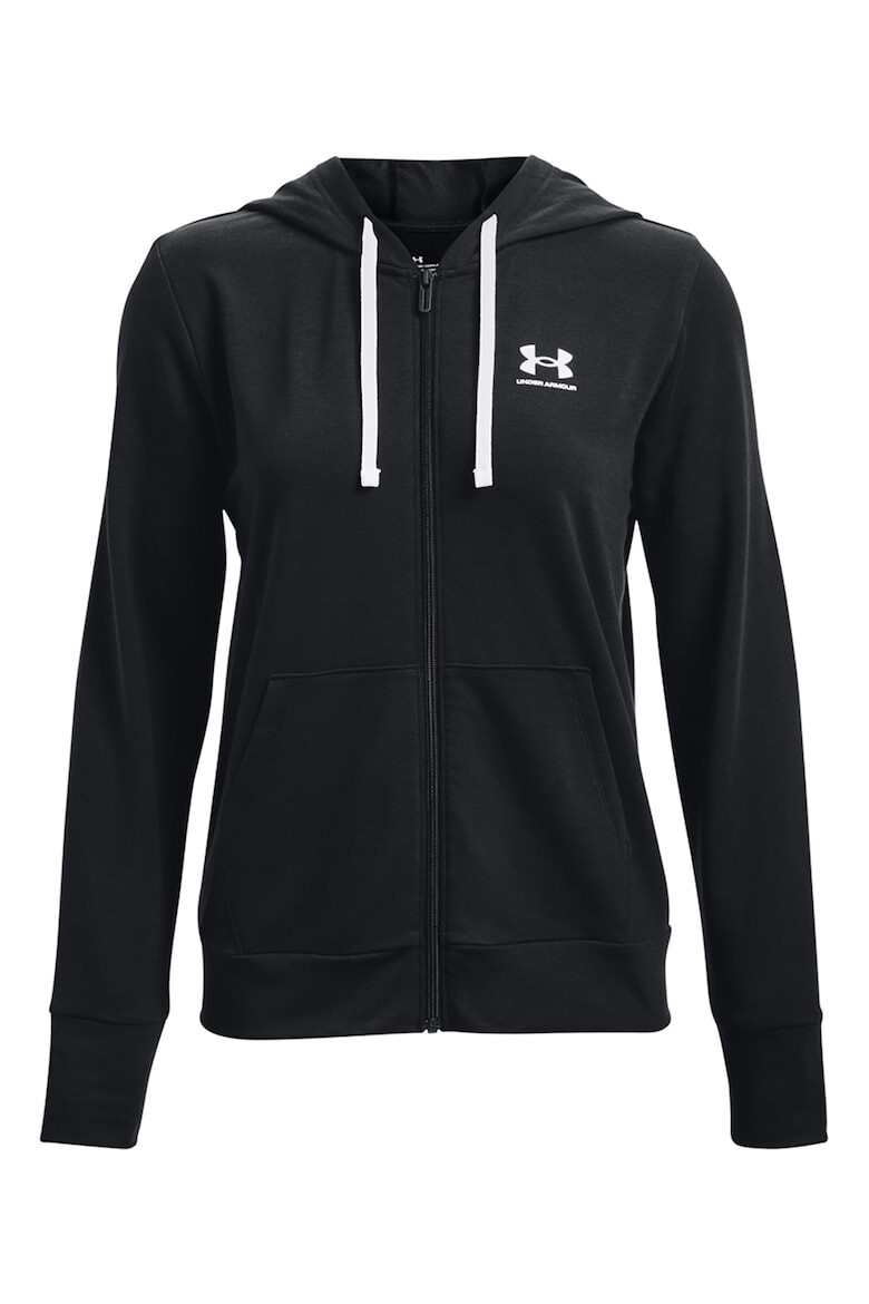 Under Armour Hanorac din amestec de lyocell cu fermoar pentru fitness Rival - Pled.ro