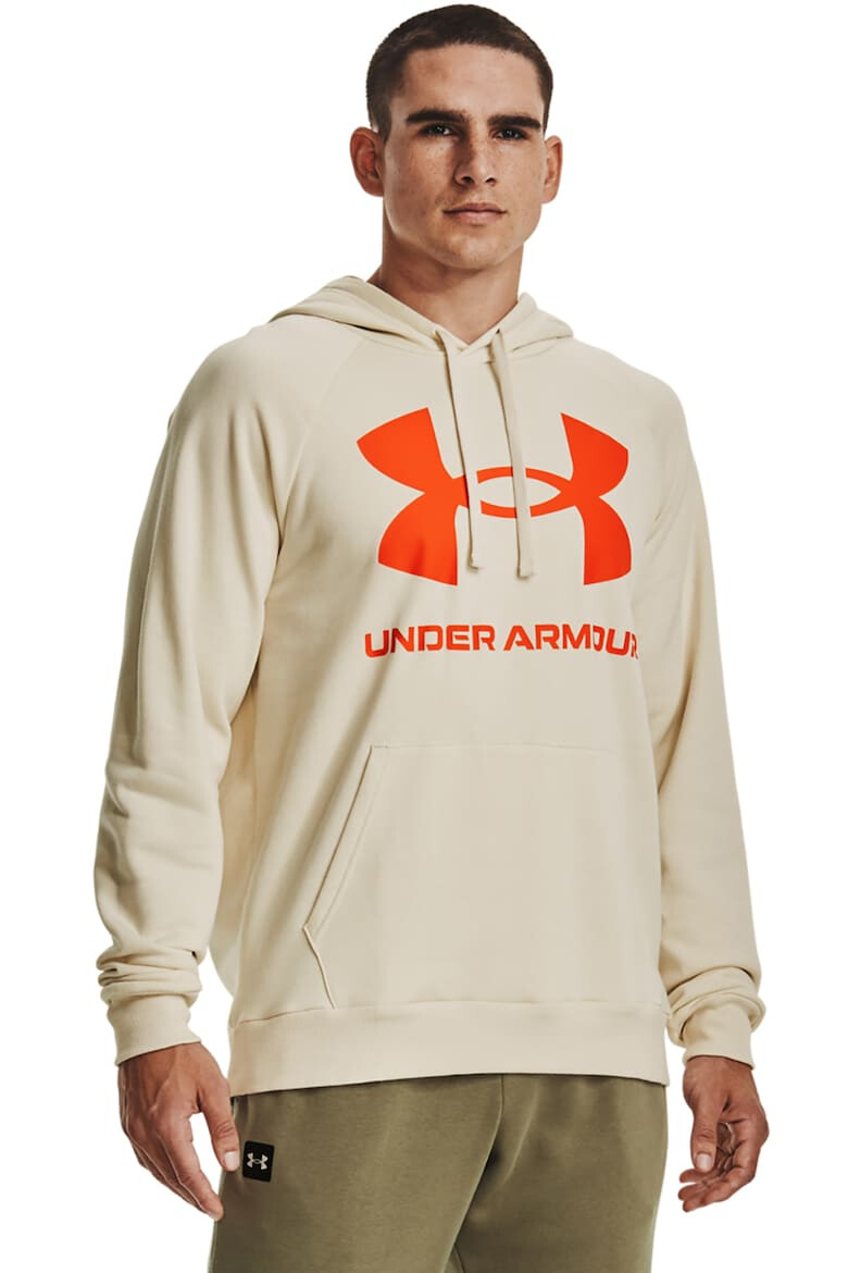 Under Armour Hanorac din fleece cu imprimeu logo si maneci raglan pentru fitness Rival - Pled.ro