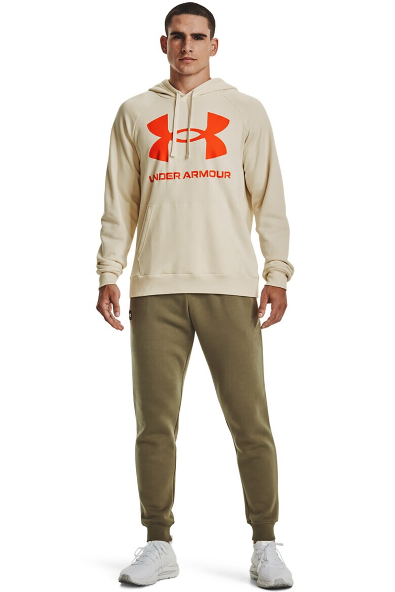 Under Armour Hanorac din fleece cu imprimeu logo si maneci raglan pentru fitness Rival - Pled.ro