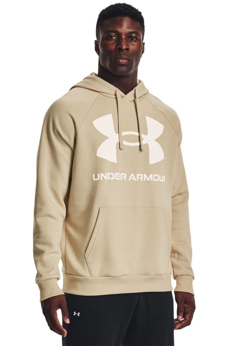 Under Armour Hanorac din fleece cu imprimeu logo si maneci raglan pentru fitness Rival - Pled.ro