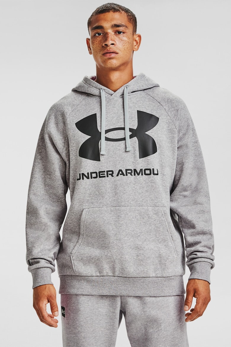 Under Armour Hanorac din fleece cu imprimeu logo si maneci raglan pentru fitness Rival - Pled.ro