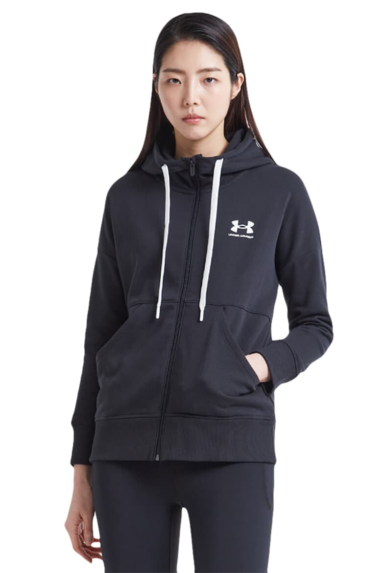 Under Armour Hanorac din material fleece cu fermoar pentru fitness Rival - Pled.ro