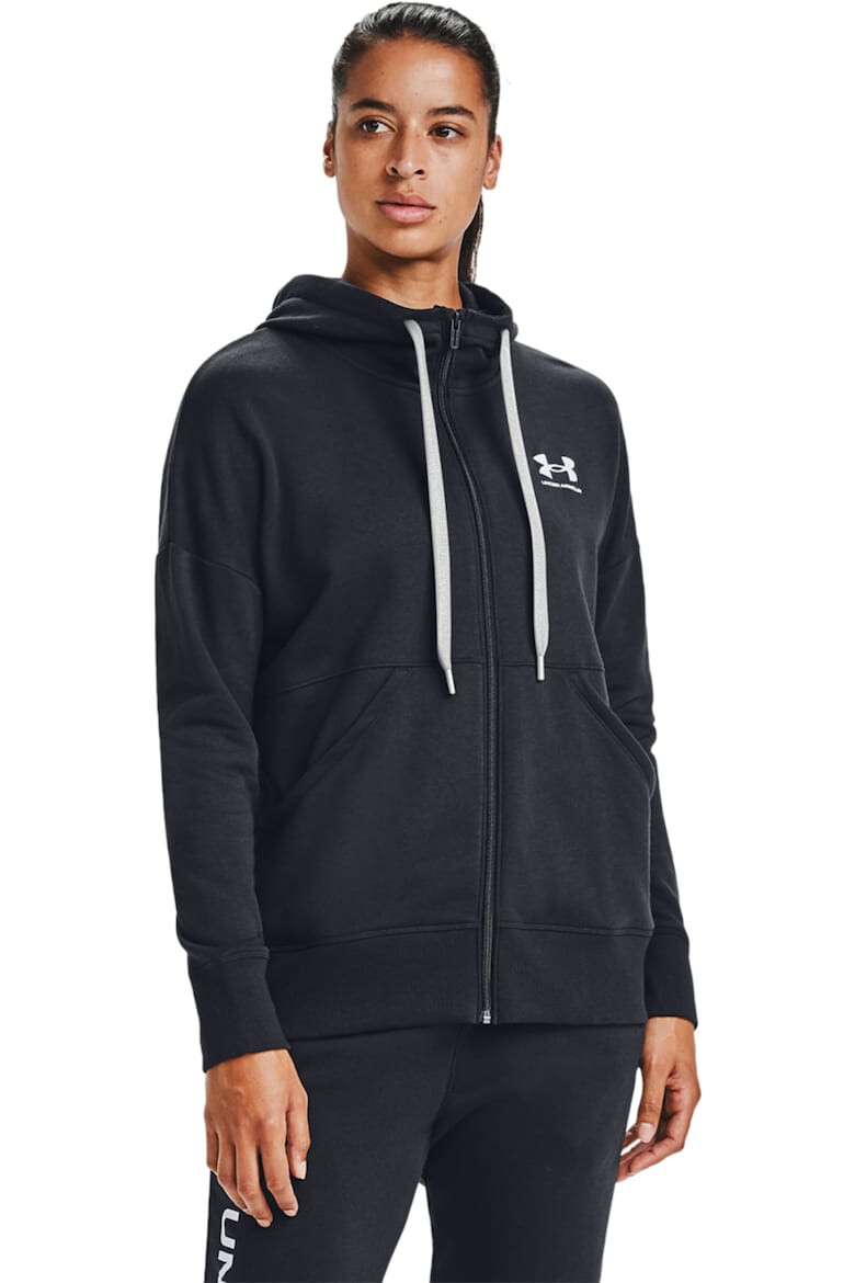 Under Armour Hanorac din material fleece cu fermoar pentru fitness Rival - Pled.ro