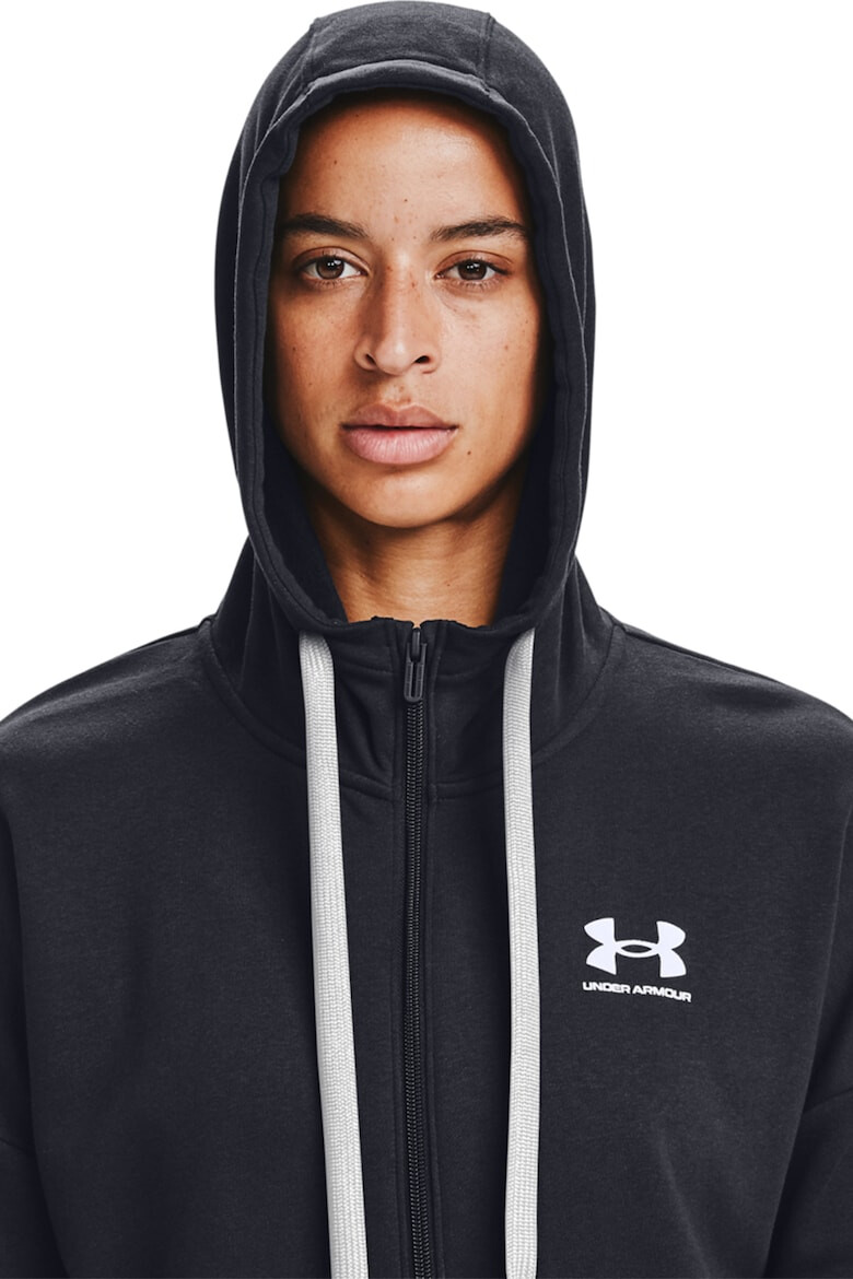 Under Armour Hanorac din material fleece cu fermoar pentru fitness Rival - Pled.ro