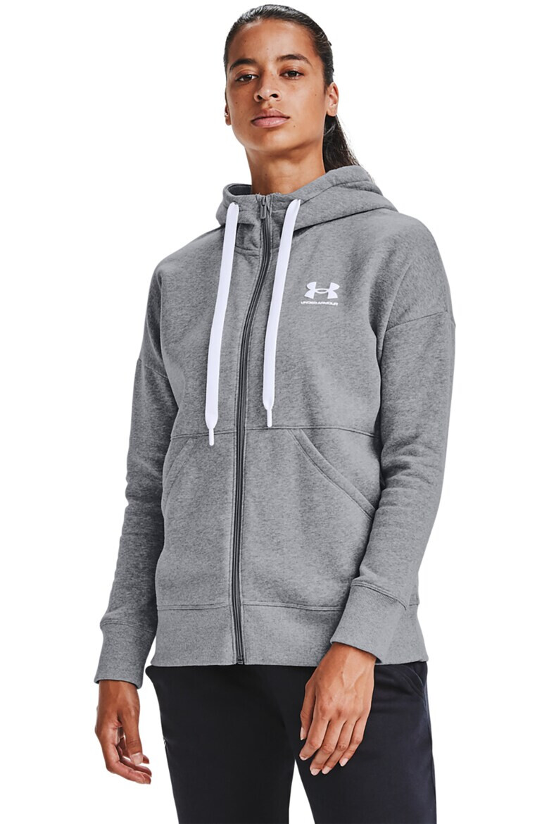 Under Armour Hanorac din material fleece cu fermoar pentru fitness Rival - Pled.ro