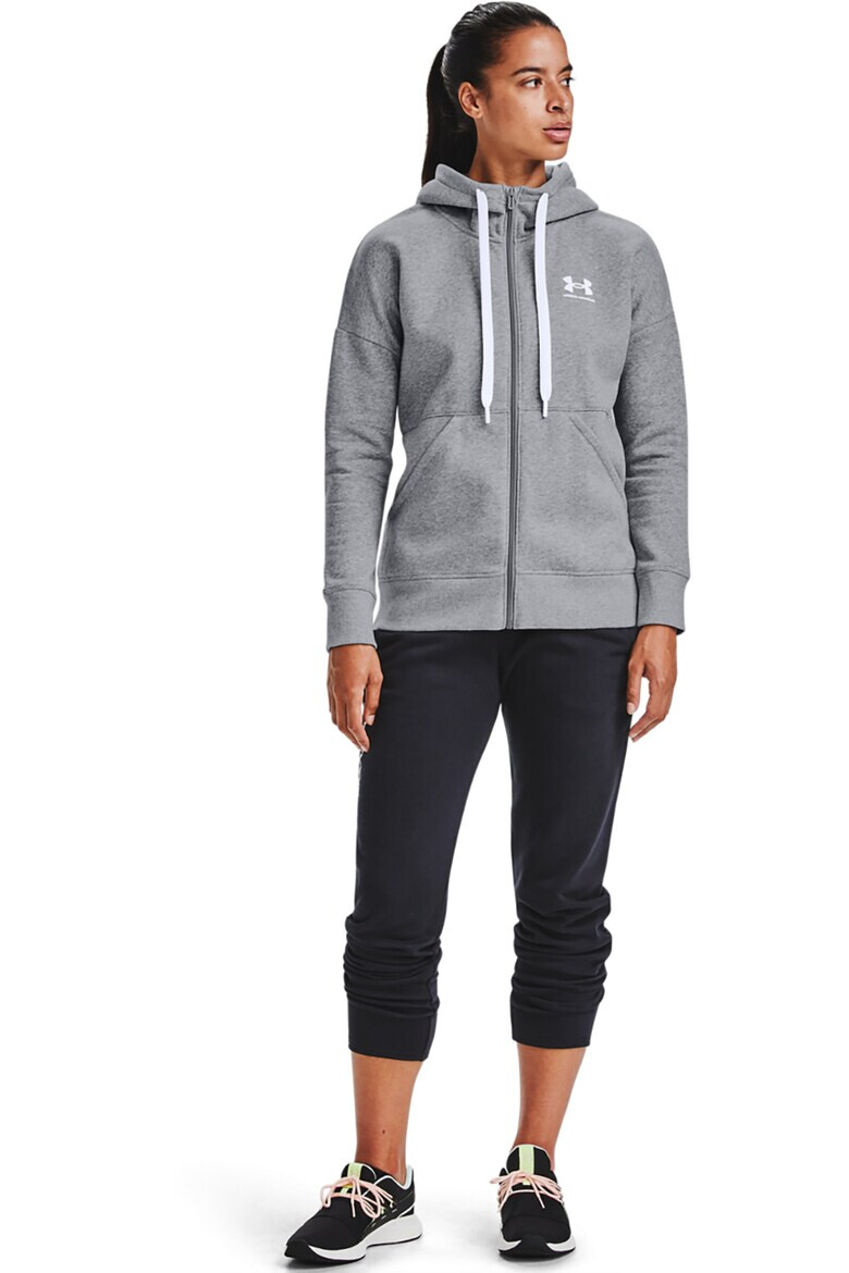 Under Armour Hanorac din material fleece cu fermoar pentru fitness Rival - Pled.ro