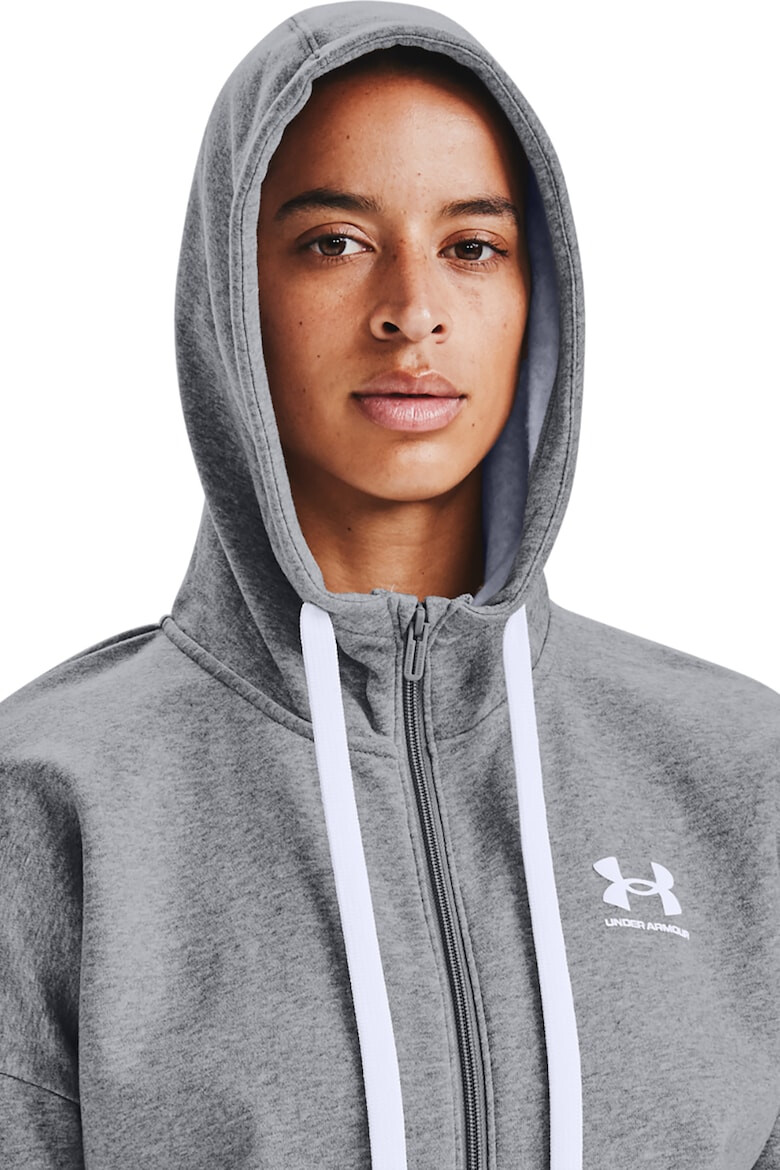 Under Armour Hanorac din material fleece cu fermoar pentru fitness Rival - Pled.ro