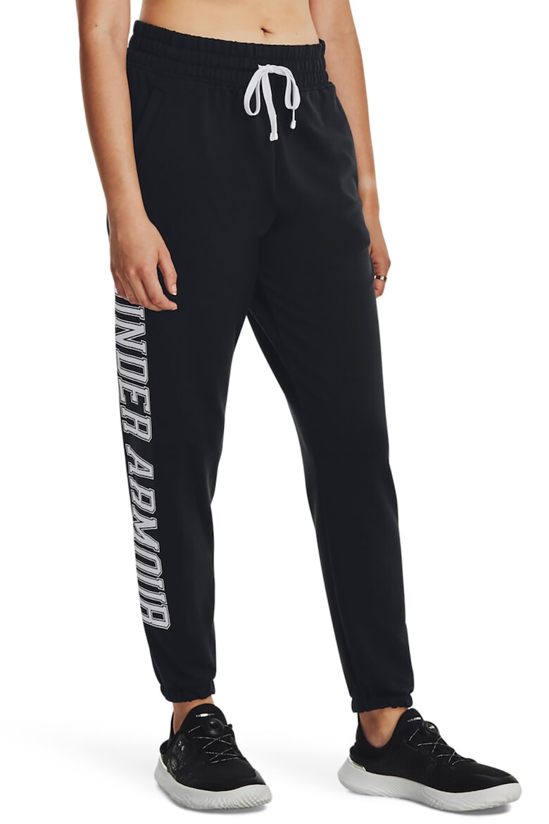 Under Armour Pantaloni din amestec de lyocell cu imprimeu logo supradimensionat pentru fitness Rival - Pled.ro