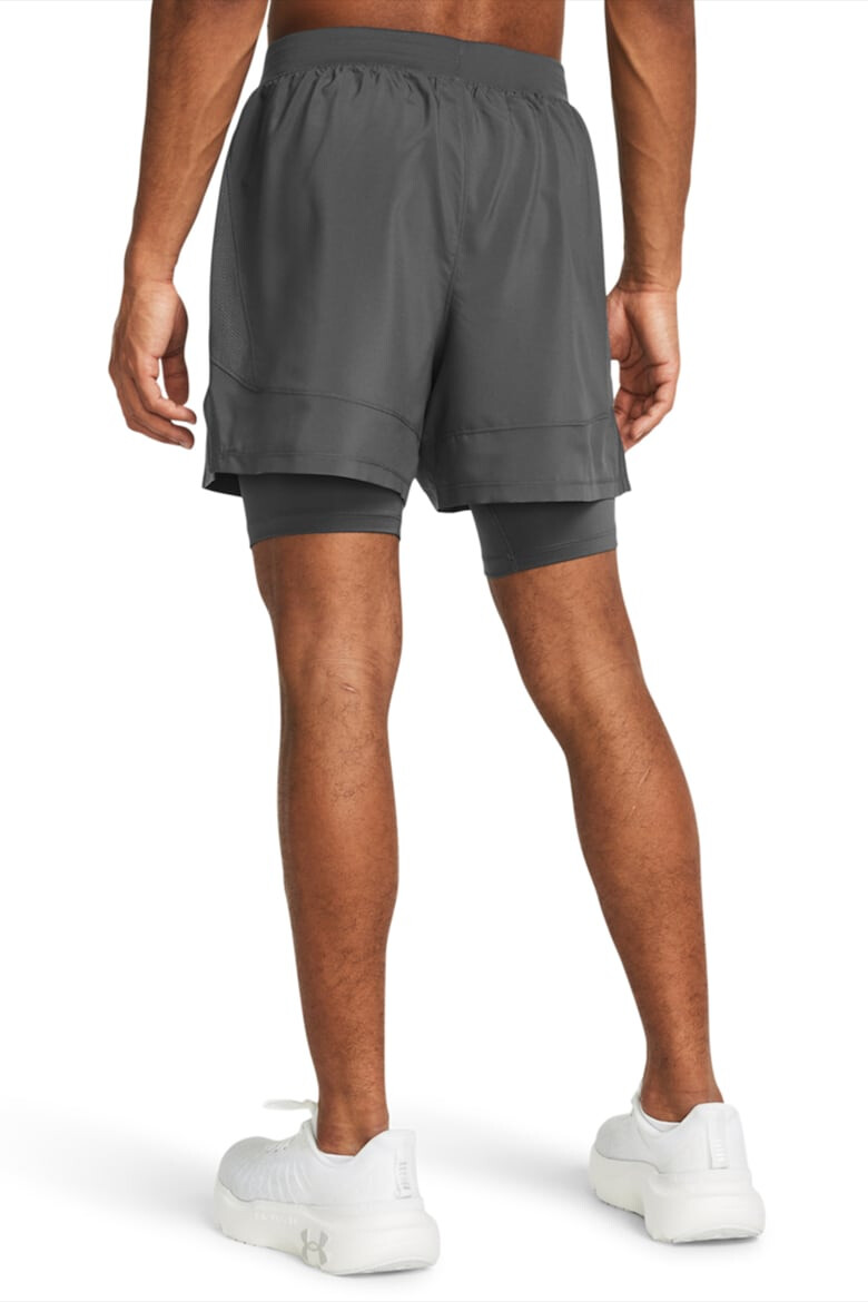 Under Armour Pantaloni scurti cu aspect 2in1 si buzunare oblice pentru alergare Launch - Pled.ro