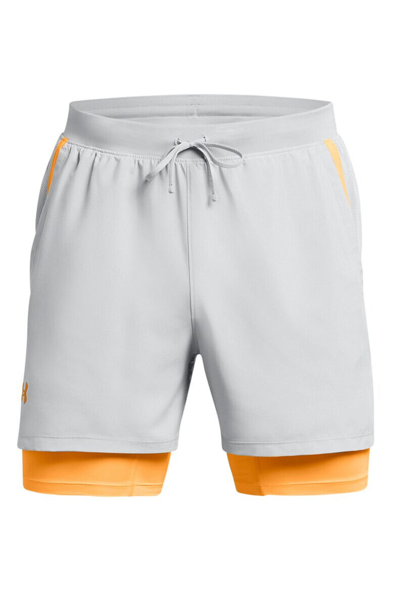 Under Armour Pantaloni scurti cu aspect 2in1 si buzunare oblice pentru alergare Launch - Pled.ro