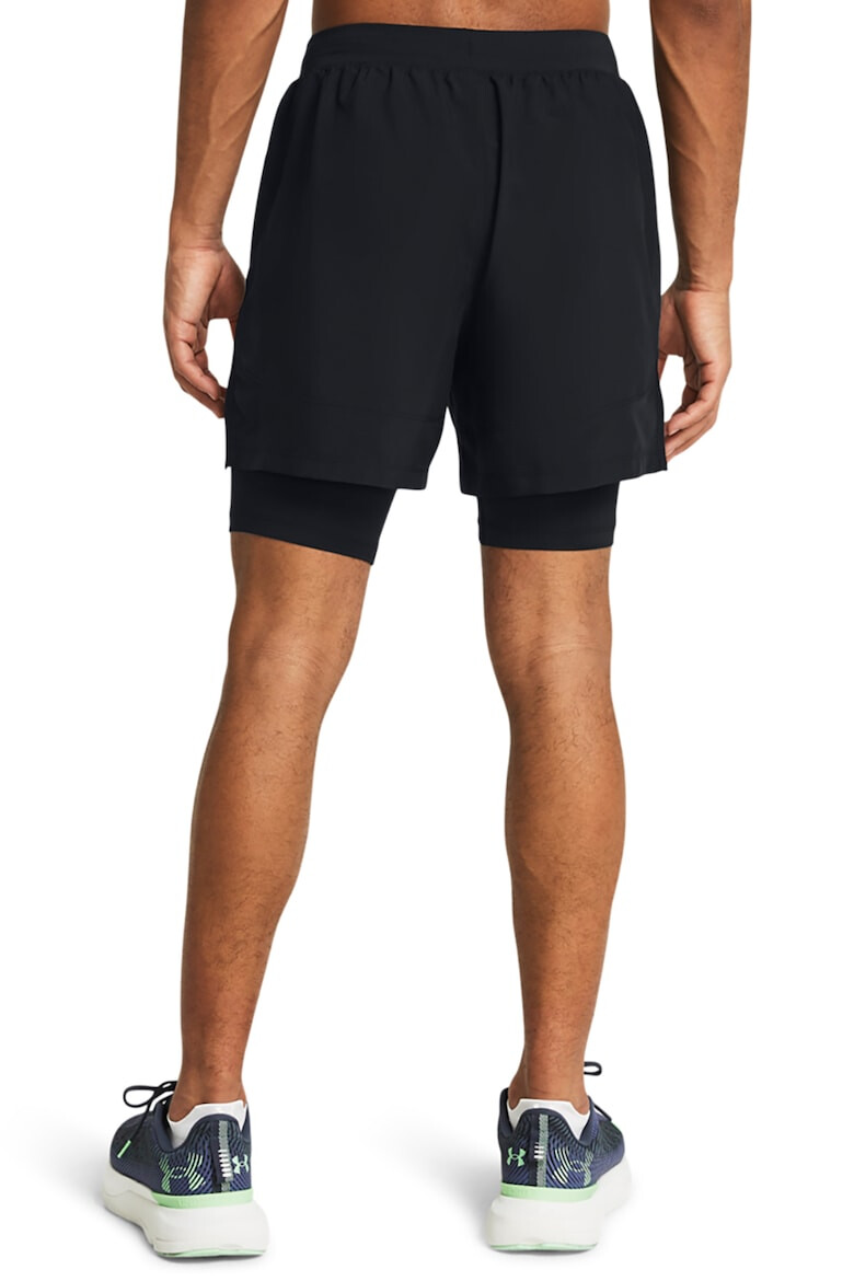 Under Armour Pantaloni scurti cu aspect 2in1 si buzunare oblice pentru alergare Launch - Pled.ro