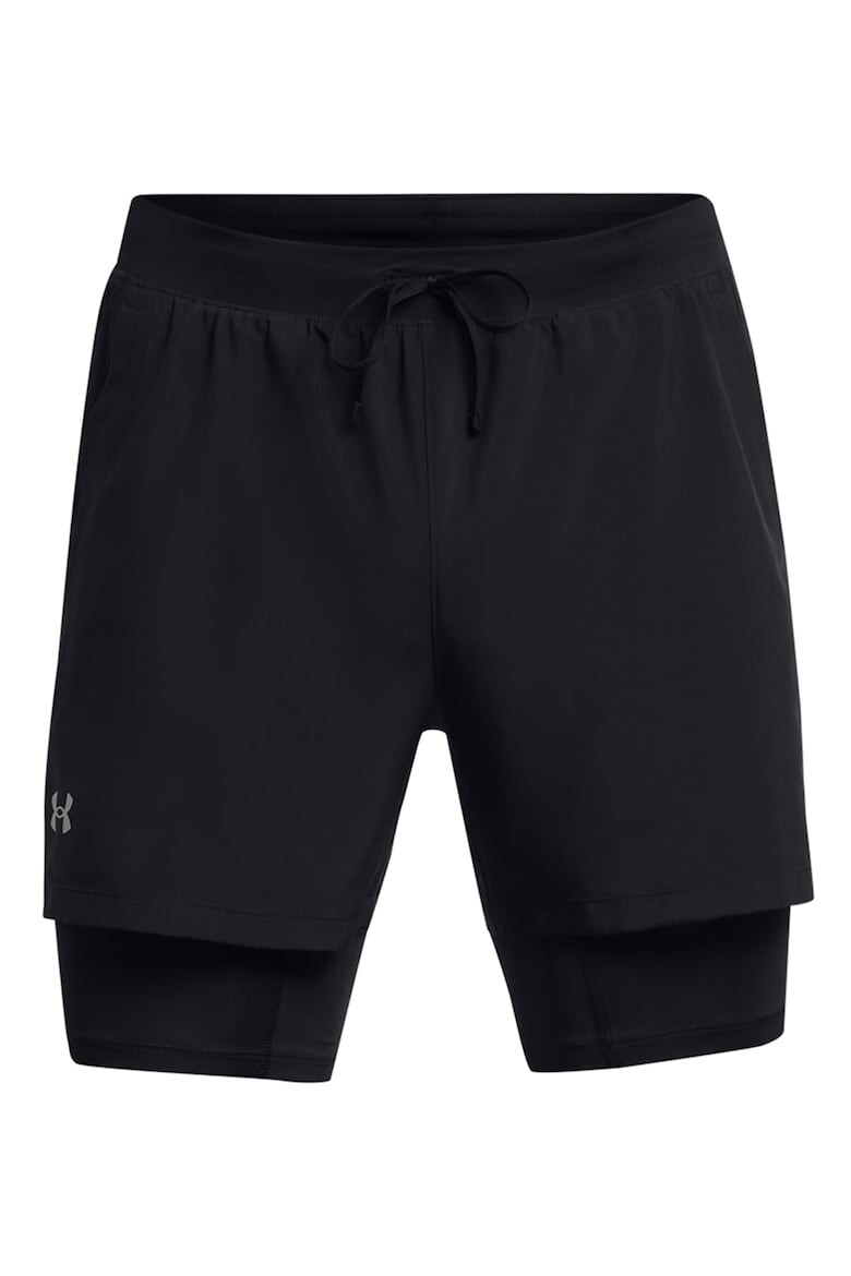 Under Armour Pantaloni scurti cu aspect 2in1 si buzunare oblice pentru alergare Launch - Pled.ro