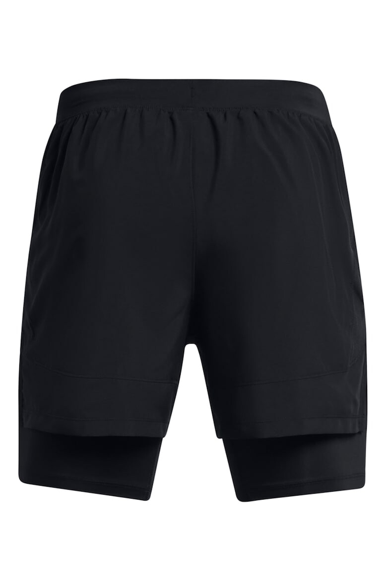 Under Armour Pantaloni scurti cu aspect 2in1 si buzunare oblice pentru alergare Launch - Pled.ro