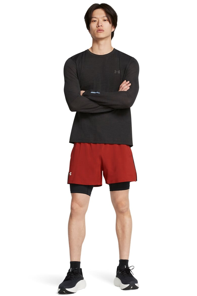 Under Armour Pantaloni scurti cu aspect 2in1 si buzunare oblice pentru alergare Launch - Pled.ro