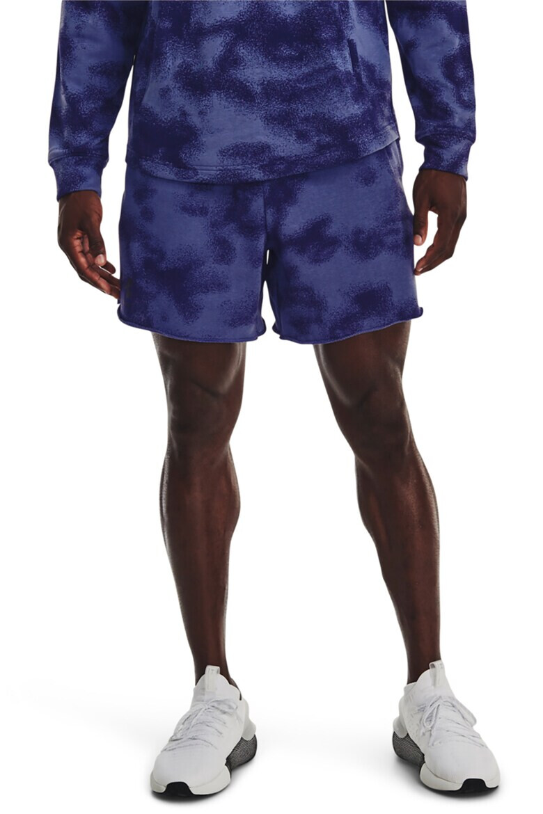 Under Armour Pantaloni scurti din material terry cu model tie-dye pentru fitness Rival - Pled.ro