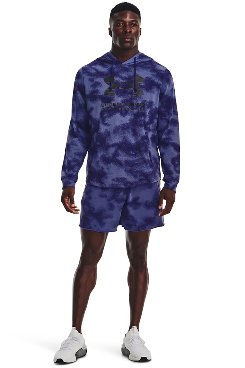 Under Armour Pantaloni scurti din material terry cu model tie-dye pentru fitness Rival - Pled.ro