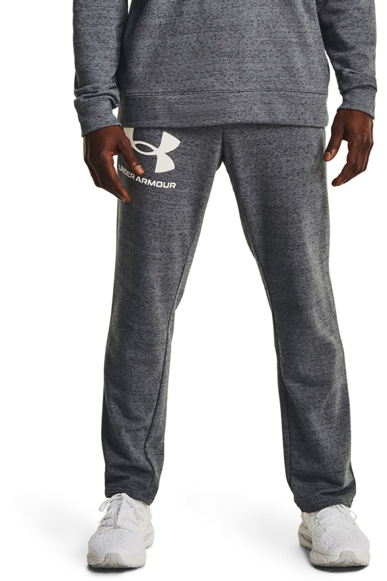 Under Armour Pantaloni sport cu buzunare laterale si logo pentru fitness Rival - Pled.ro