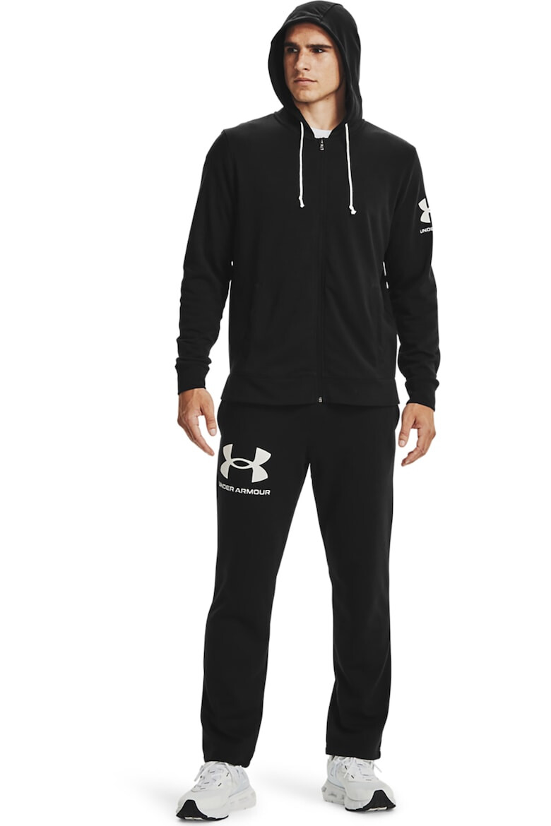 Under Armour Pantaloni sport cu buzunare laterale si logo pentru fitness Rival - Pled.ro