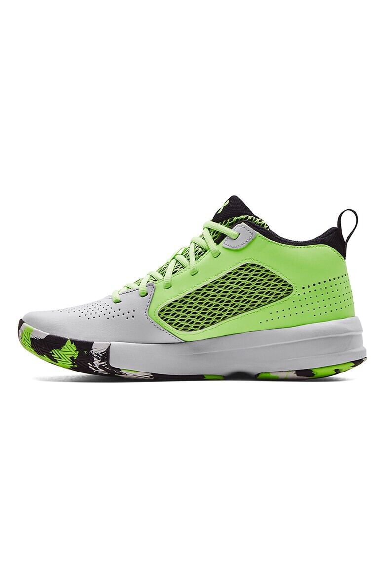 Under Armour Pantofi mid-high unisex cu insertii de piele pentru baschet Lockdown 5 - Pled.ro