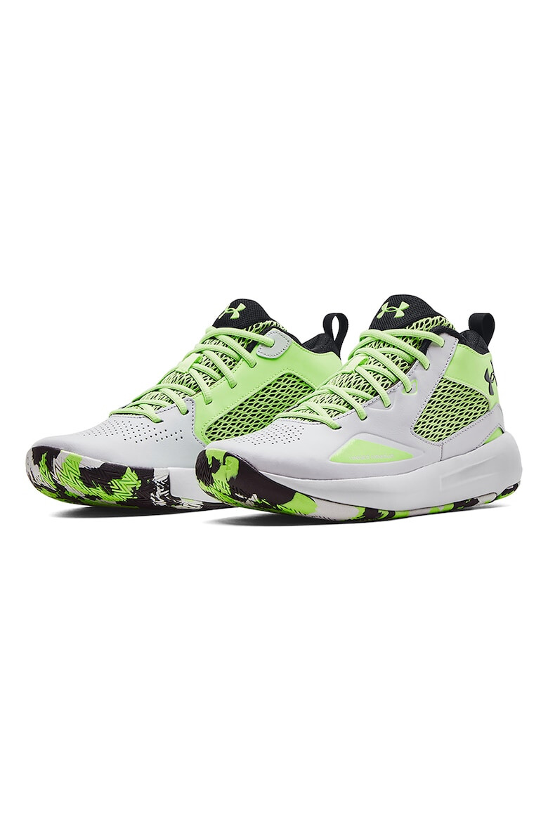 Under Armour Pantofi mid-high unisex cu insertii de piele pentru baschet Lockdown 5 - Pled.ro