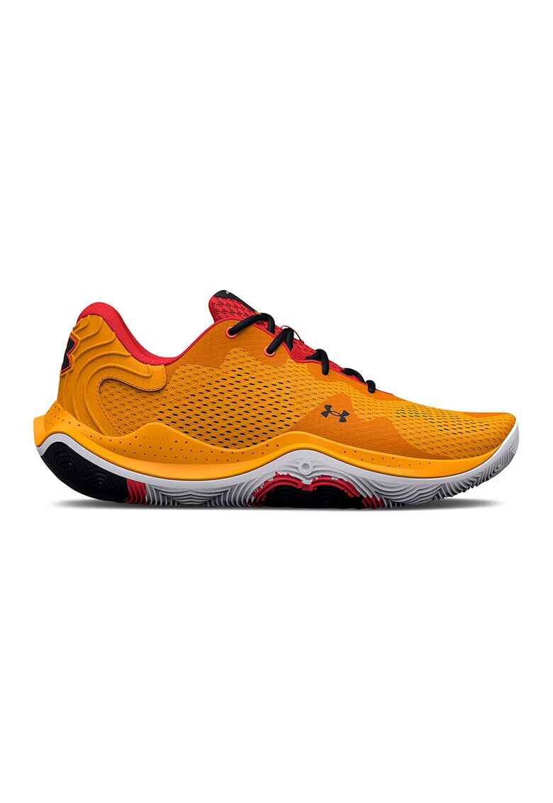 Under Armour Pantofi unisex de plasa cu insertii sintetice pentru baschet Spawn 4 - Pled.ro